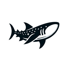 Obraz premium Whale Shark logo icon design illustration black white