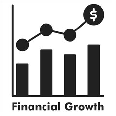 Financial Growth Icon - Glyph Style