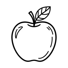 apple vector illustration coloring page