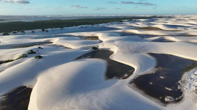 Betania Village At Santo Amaro In Maranhao Brazil. Nature Landscape. Beautiful Rainforest. Betania Village At Brazil. Oasis Scenery. Colored River. Native Village. Brazil Northeast.