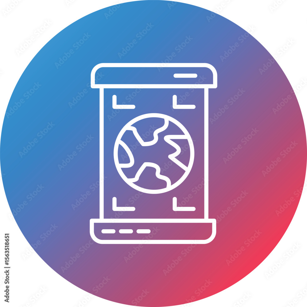 Poster mercury line gradient circle background icon