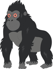 Cartoon gorilla on white background