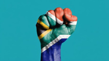 Raised African fist symbolizing unity and strength in celebration of Nelson Mandela Day