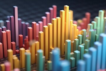 Obraz premium Colorful Data Visualizations Showcasing Trends and Patterns in a Vibrant Format Generative AI