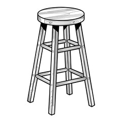 illustration of a stool coloring page
