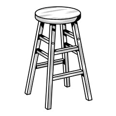 illustration of a stool coloring page 