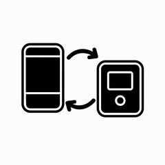 Solid icon of device synchronization &ndash; smart system connection and update