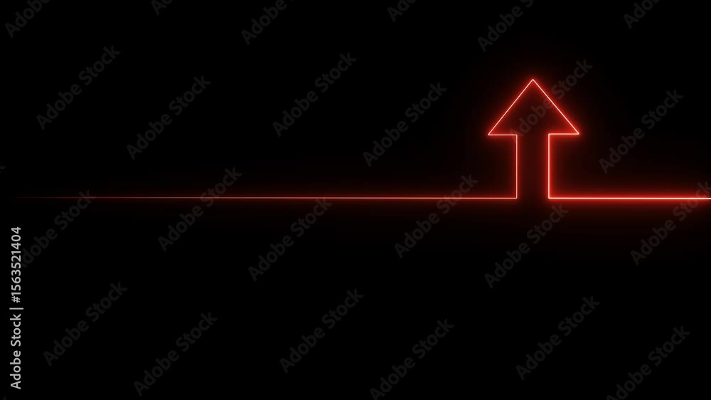 Poster neon arrow doing direction information animation background. abstract dynamic neon arrow icon animat