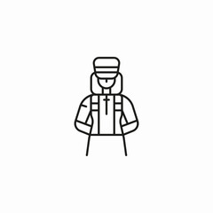 bellhop uniform figure icon sign vector