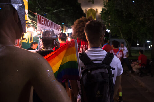 People in Mardi Gras Parade
