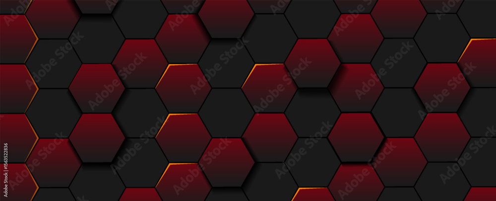 Poster abstract luxury dark hexagon shape background. simple hexagonal geometric pattern metal texture desi