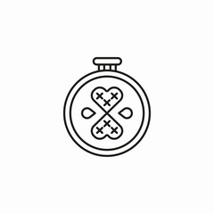 embroidery hoop craft icon sign vector