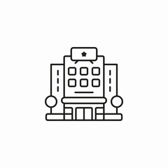 hotel building lodging icon sign vector