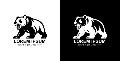 Angry panda logo design with modern style