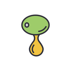 Green Olive Dripping With Golden Oil For Culinary Use Illustration