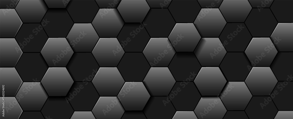 Aufkleber abstract luxury dark hexagon shape background. simple hexagonal geometric pattern metal texture desi