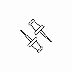 push pins thumbtacks icon sign vector