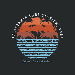 California Illustration typography for t shirt, poster, logo, sticker, or apparel merchandise
