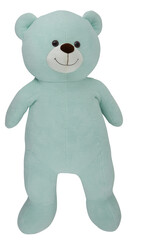 Pastel green full body standing teddy bear cut out isolated transparent background