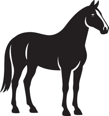 Majestic horse profile view silhouette, Side view horse elegant black design