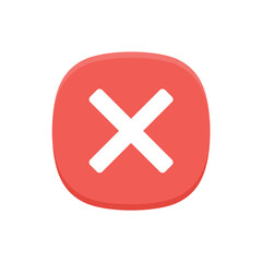 red cross button, reject or disapprove sign