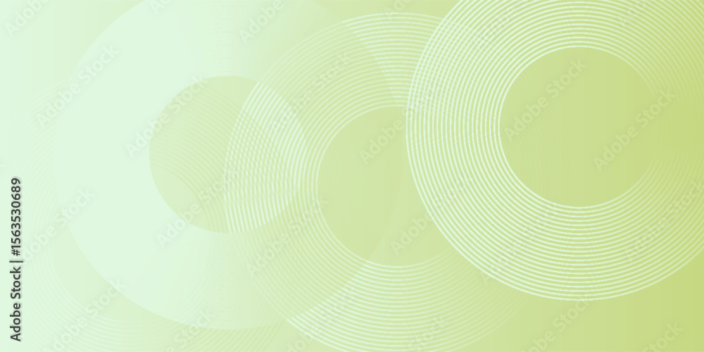 Poster soft green abstract background with circular line patterns and smooth gradient, perfect for modern a