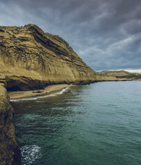 Coastal landscape in Peninsula Valdes at dusk, World Heritage Site, Patagonia Argentina