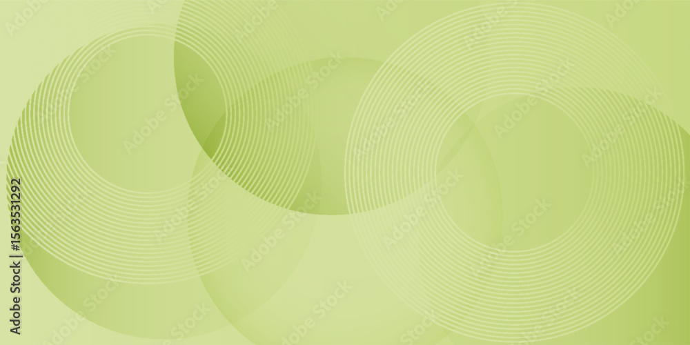 Poster abstract green background with overlapping transparent circles and subtle gradient pattern, minimal 