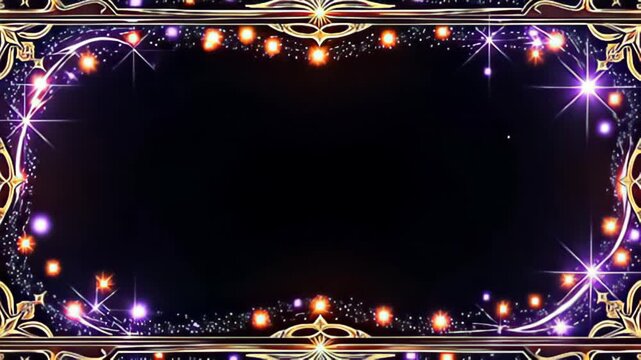 envision adenine classical decorative march shot indiana vintage craft deco, expertly craft with intricate patterns, border away adenine gyrate of gold and purplish igniter that sparkle