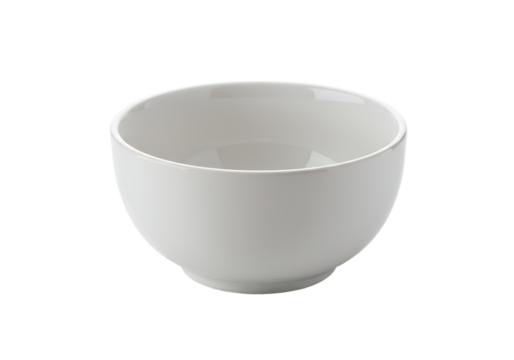 Isolated white ceramic bowl Isolated on transparent background for food and kitchenware concepts