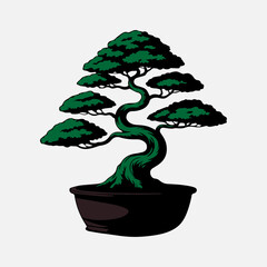 Bonsai Tree Silhouette 
