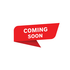 red "coming soon" tag on white background