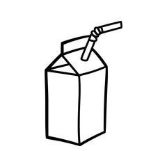 Vector art of a juice box with a straw vector illustration