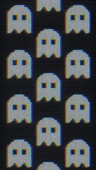 Retro pixelated ghost pattern.