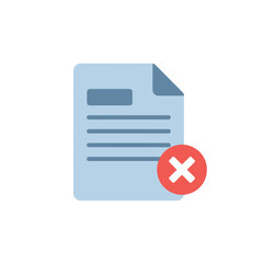 vector file folder with red cross icon