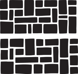 Abstract Geometric Black & White Blocks Pattern