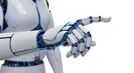 Robot hand pointing ai technology artificial intelligence automation future innovation robotics arm