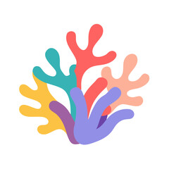 Obraz premium Vector icon of multicolored coral, symbolizing marine nature, underwater ecosystems, and vibrant sea life. Clean design on a transparent background