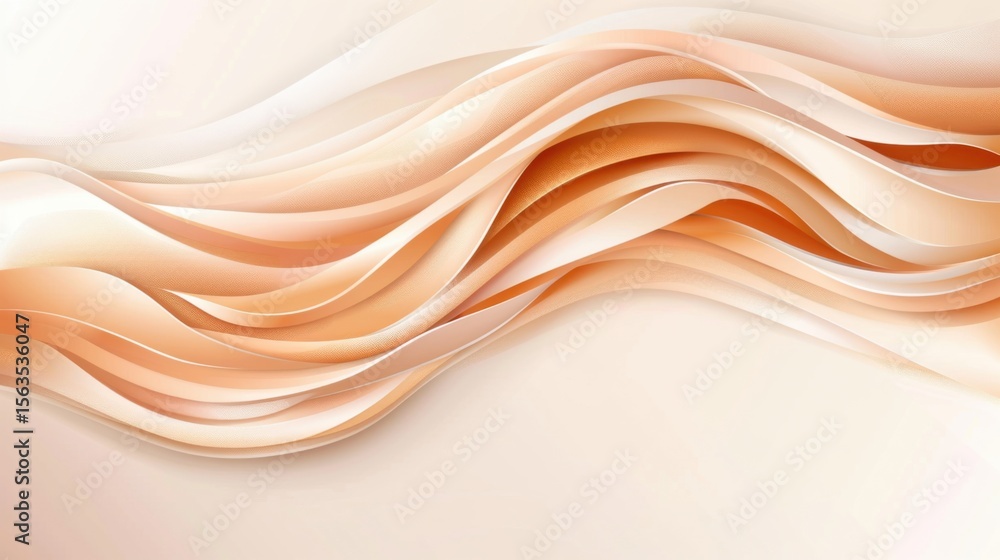 Poster elegant beige and light brown flowing waves create a smooth, abstract, and modern design with soft g