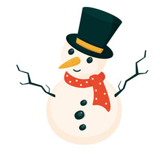 holiday snowman. Christmas character. vector illustration