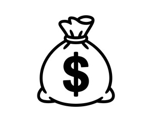 A money bag with a dollar sign vector illustration