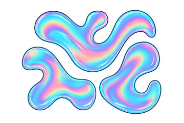 Vibrant neon waves illustration in simple abstract style for creative design