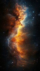 Fototapeta premium Celestial nebula showcasing vibrant colors and cosmic formations in deep space