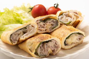 豚しそチーズ　油揚げ焼き