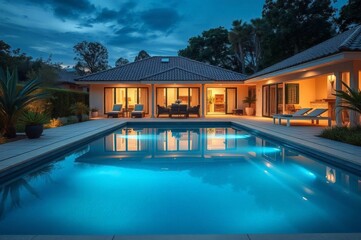 Elegant Home Swimming Pool Oasis