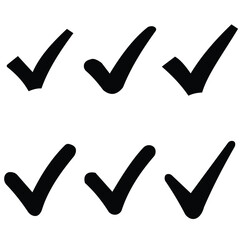 Check mark icons set. Check marks symbol collection. Simple check mark. Quality sign icon.
 Checklist symbols. Approval check flat style - stock vecto