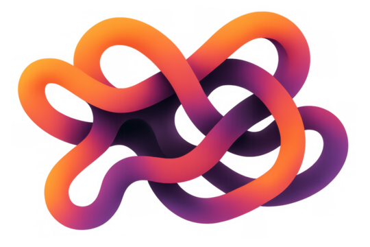 Tangled gradient forms illustration for modern design in vibrant colors