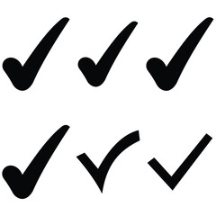 Check mark icons set. Check marks symbol collection. Simple check mark. Quality sign icon.
 Checklist symbols. Approval check flat style - stock vecto