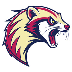 Angry weasel head graphic design