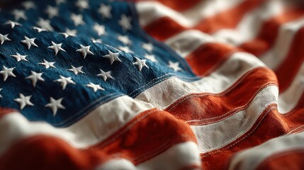 Waving American flag symbolizes patriotism and national pride during a festive celebration